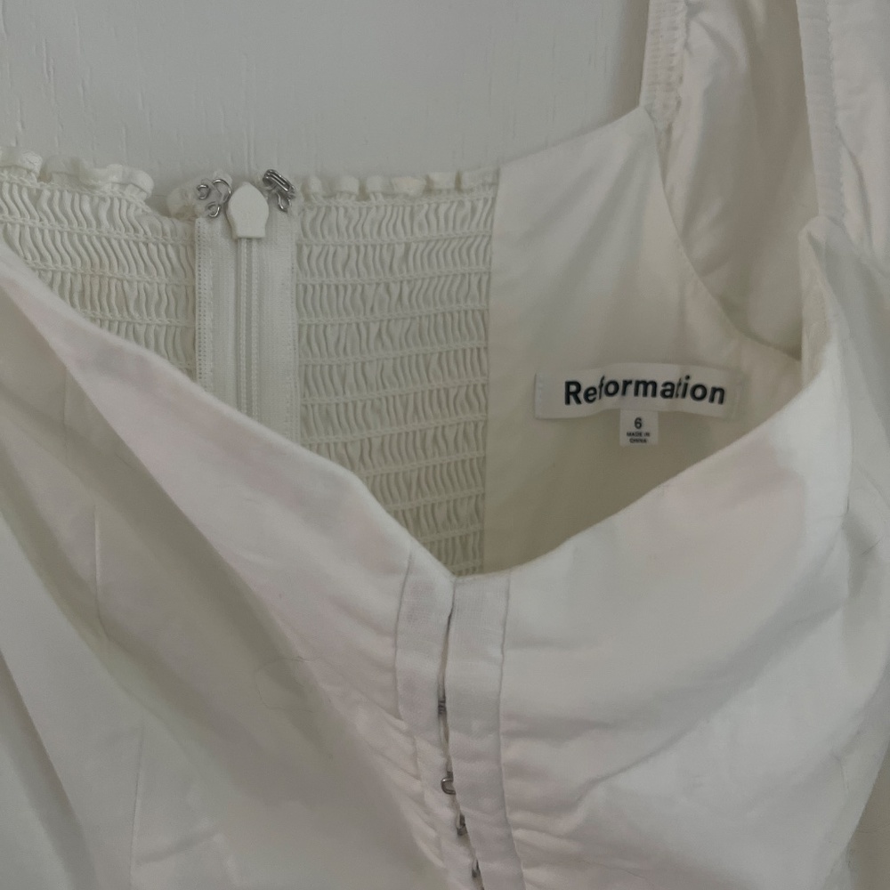 Reformation Rutherford Dress White - Size 6 - Picture 4 of 4